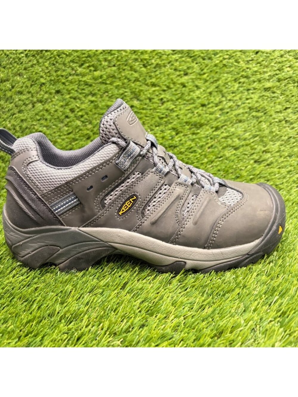 Keen Utility Lansing Low Mens Size 9EE Brown Black Steel Toe Safety Work Shoes